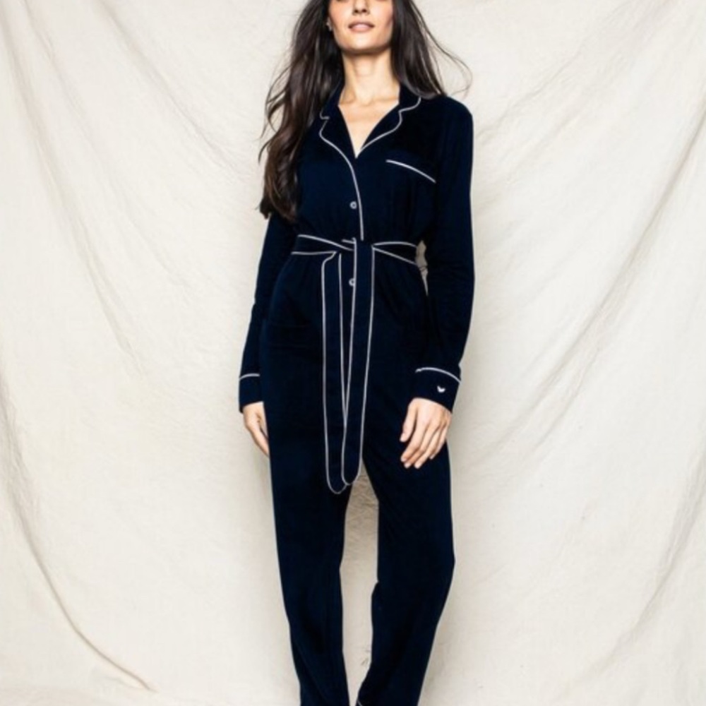 NWT PETITE PLUME Pima cotton Black and white jumpsuit